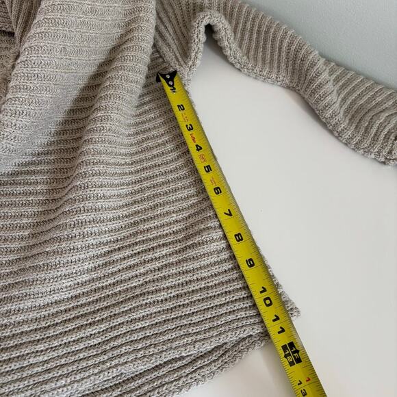 Free People Marlie Deep Ribbed Sweater Size Small Cream Collared V Neck Relaxed - Picture 13 of 13